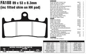 EBC Brakes Motorcycles HH Sintered Brake Pad - FA188HH
