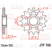 JT Sprockets Rubber Cushioned Front Sprocket - JTF709.16RB- 525 Pitch