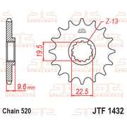 JT Sprockets Front Sprocket - JTF1432.12 - 520 Pitch