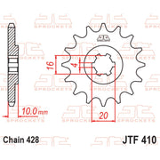 JT Sprockets Front Sprocket - JTF410.16 - 428 Pitch