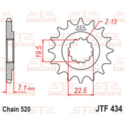 JT Sprockets Front Sprocket - JTF434.15 - 520 Pitch