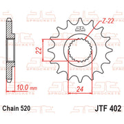 JT Sprockets Front Sprocket - JTF402.13 - 520 Pitch