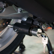 EasyBlock compatible with Honda SH 350cc E5+ scooter, showing the sleek black security block and mounting details.