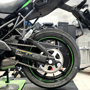 EasyBlock compatible with Kawasaki Versys 650cc and 650cc RS motorcycle, showing the electronic control device.