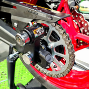 EasyBlock compatible with Kawasaki Z650cc motorcycle, showing the black EasyBlock security lock in a close-up view.