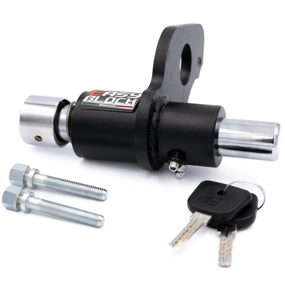 EasyBlock compatible with Piaggio Liberty 125cc scooter, model 2013-2025, showing the sleek black EasyBlock accessory.