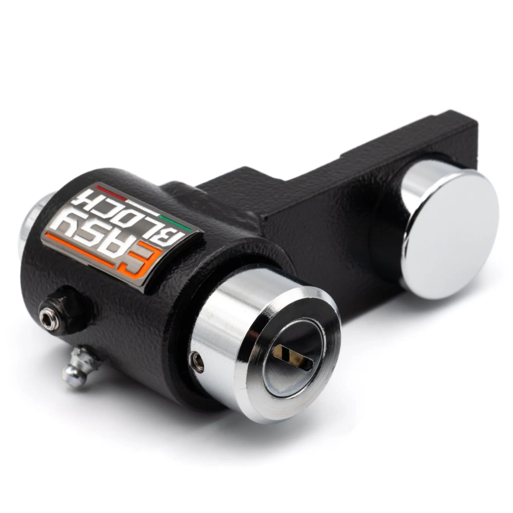 EasyBlock compatible with Suzuki V-Strom 650cc XT 2017-2024 motorcycle, showing the EBSU01 product installed on the bike.