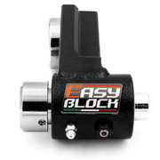 EasyBlock compatible with Suzuki V-Strom 800cc DE and SE models, showing the sleek black motorcycle accessory.