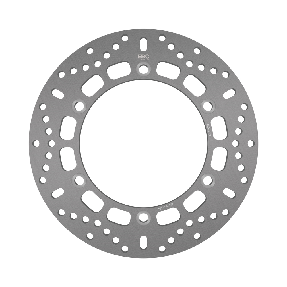 EBC Brakes MD-Series scooter brake disc MD9118D showing a round metal disc with vented design for enhanced stopping power.