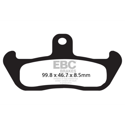 EBC Brakes motorcycle dirt bike sintered brake pad FA134R with metal backing and friction surface for off-road riding.
