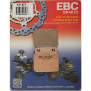 EBC Brakes motorcycle dirt sintered brake pad FA137R, showing the durable metal braking surface and mounting features.