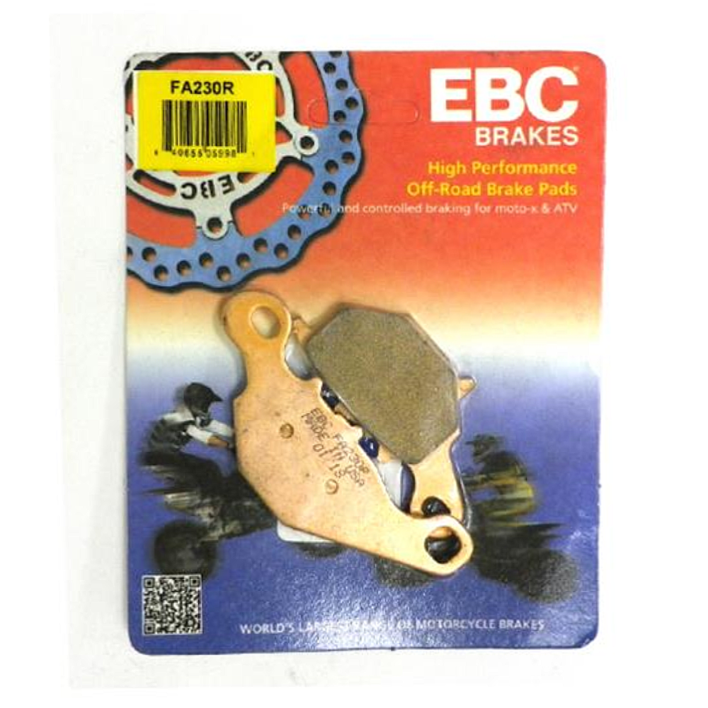 EBC Brakes motorcycle dirt bike sintered brake pad FA230R with metal backing and friction surface for strong stopping power