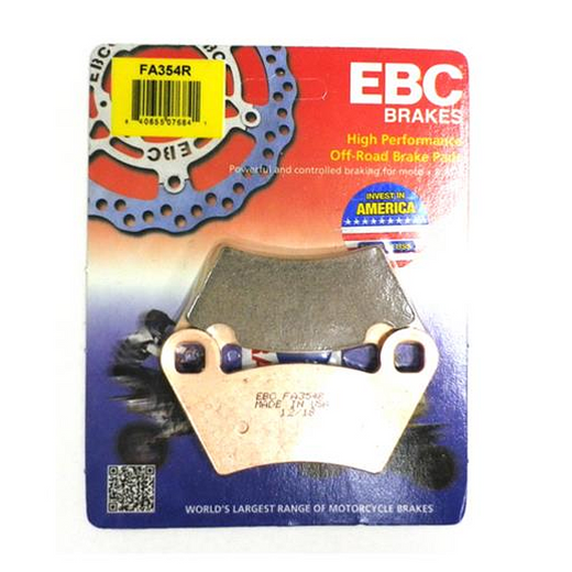 EBC Brakes motorcycle dirt bike sintered brake pad FA354R with metal backing plate and friction surface for enhanced stopping power
