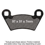 EBC Brakes Motorcycle Dirt Sintered Brake Pad FA354R, showing the metal brake pad with friction surface and mounting holes.