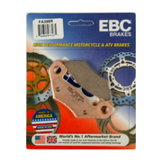EBC Brakes motorcycle dirt bike sintered brake pad FA398R showing metal backing and friction surface for durable stopping power.