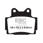 EBC Brakes Motorcycle HH Sintered Brake Pad FA104HH showing black metal pad with friction material for high-performance stopping.