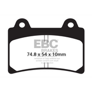 EBC Brakes HH Sintered Motorcycle Brake Pad FA123HH showing the metal and friction surface of the brake pad