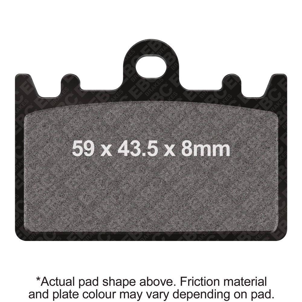 EBC Brakes HH Sintered Motorcycle Brake Pad FA180HH with metal backing and friction surface for enhanced stopping power