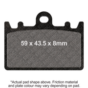 EBC Brakes HH Sintered Motorcycle Brake Pad FA180HH with metal backing and friction surface for enhanced stopping power
