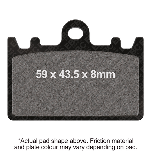 EBC Brakes HH Sintered Motorcycle Brake Pad FA180HH showing the black metal pad with friction material and branding