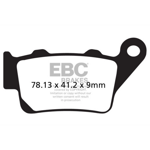 EBC Brakes HH Sintered Motorcycle Brake Pad FA203HH showing black and metallic pad with mounting hardware