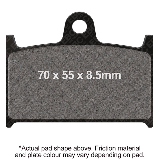 EBC Brakes motorcycle HH Sintered Brake Pad FA236HH with metal backing and friction material for enhanced stopping power