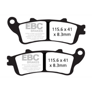 EBC Brakes motorcycle HH Sintered Brake Pad FA261/2HH showing metal backing and friction material for high-performance braking.
