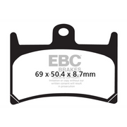 EBC Brakes HH Sintered Brake Pad for motorcycles, featuring metal-backed design with friction surface for high-performance braking.