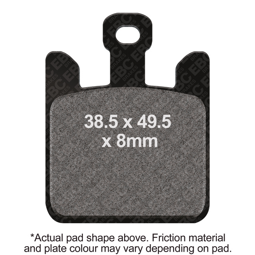 EBC Brakes Motorcycle HH Sintered Brake Pad FA369/4HH showing the durable brake pad with metal backing plate and high-performance friction material