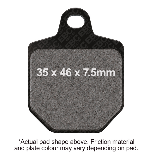 EBC Brakes HH Sintered Motorcycle Brake Pad FA433/4HH with metal backing plate and friction material for high-performance braking