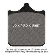 EBC Brakes Motorcycle HH Sintered Brake Pad FA604/4HH showing metal backing and friction surface for enhanced braking performance.