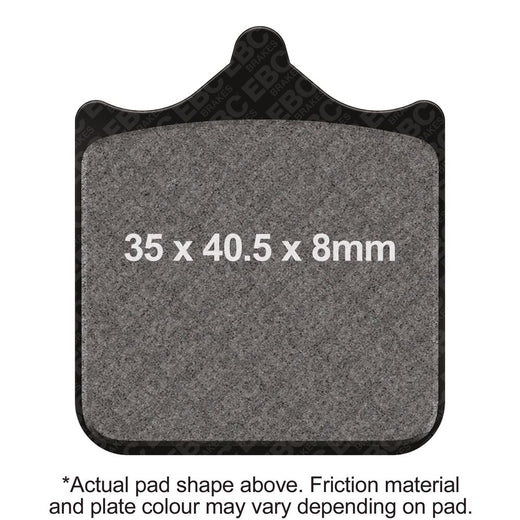 EBC Brakes HH Sintered Motorcycle Brake Pad FA604/4HH showing metal backing and brake pad surface for superior stopping power