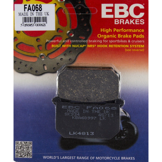 EBC Brakes Motorcycles Organic Brake Pad -  FA068