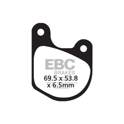 EBC Brakes motorcycle organic brake pad FA071 showing the black friction material and metal backing plate.