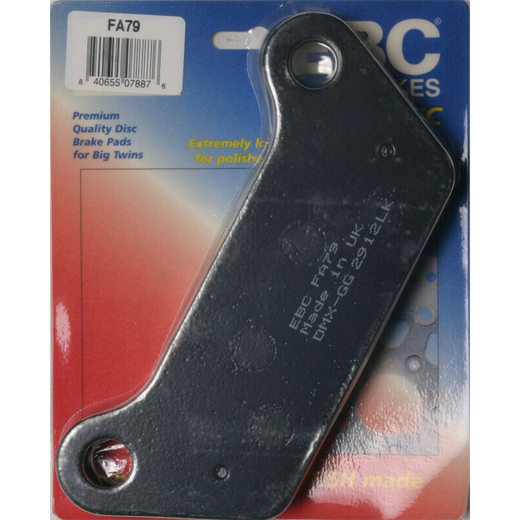 EBC Brakes Organic Motorcycle Brake Pad FA079 with metal backing plate and organic friction material for reliable stopping power