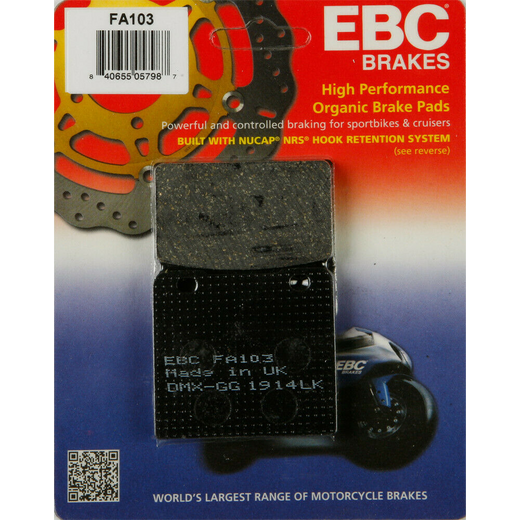 EBC Brakes Motorcycles Organic Brake Pad -  FA103