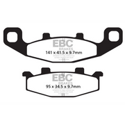 EBC Brakes Organic Motorcycle Brake Pad FA129 showing the brake pad with visible friction surface and mounting hardware.