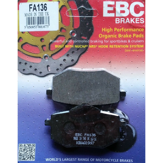 EBC Brakes Motorcycles Organic Brake Pad -  FA136