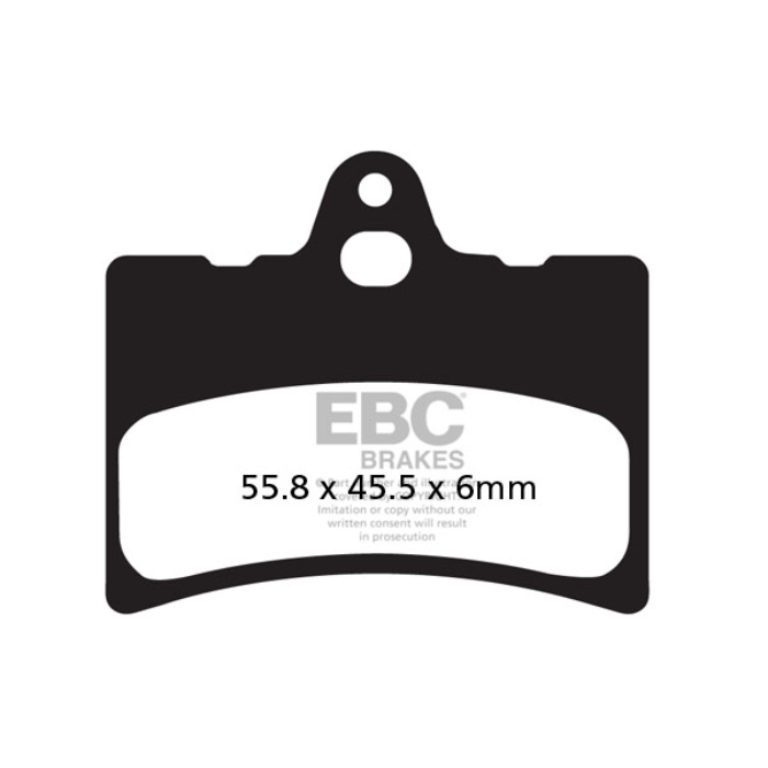 EBC Brakes Motorcycle Organic Brake Pad FA156 showing the brake pad with branding and friction surface for effective stopping