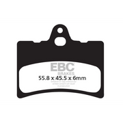 EBC Brakes Motorcycle Organic Brake Pad FA156 showing the brake pad with branding and friction surface for effective stopping
