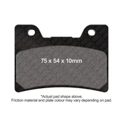 EBC Brakes Organic Motorcycle Brake Pad FA160 showing the black ceramic friction surface and metal backing plate.