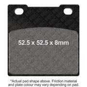 EBC Brakes Organic Motorcycle Brake Pad FA161 showing the black ceramic pad with metal backing plate