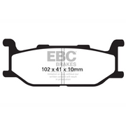 EBC Brands Motorcycle Organic Brake Pad FA179 showing the black brake pad with EBC branding and mounting holes.