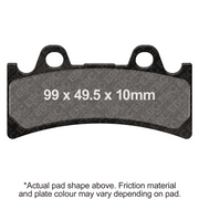 EBC Brakes motorcycle organic brake pad FA190 showing the black friction material and metal backing plate.