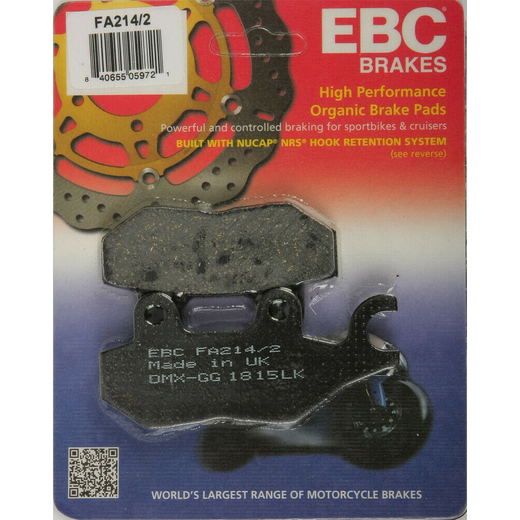 EBC Brakes Motorcycles Organic Brake Pad -  FA214/2