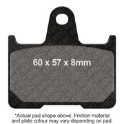 EBC Brakes motorcycle organic brake pad FA254 showing a close-up of the brake pad with its textured surface and branding.