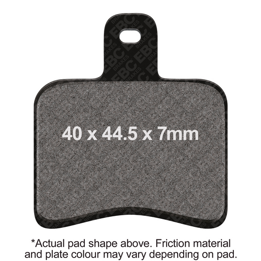 EBC Brakes Organic Motorcycle Brake Pad FA272 showing the black friction material and metal backing plate