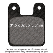 EBC Brakes motorcycle organic brake pad FA352, showing the black friction surface and metal backing plate.