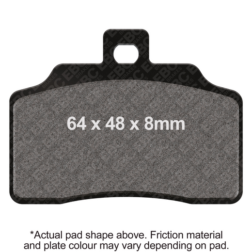 EBC Brakes Organic Motorcycle Brake Pad FA426 showing the brake pad with friction material and metal backing plate.