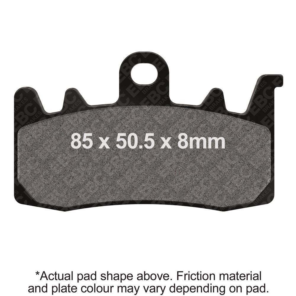EBC Brakes Motorcycle Organic Brake Pad FA630 showing the black and orange brake pad with branding details